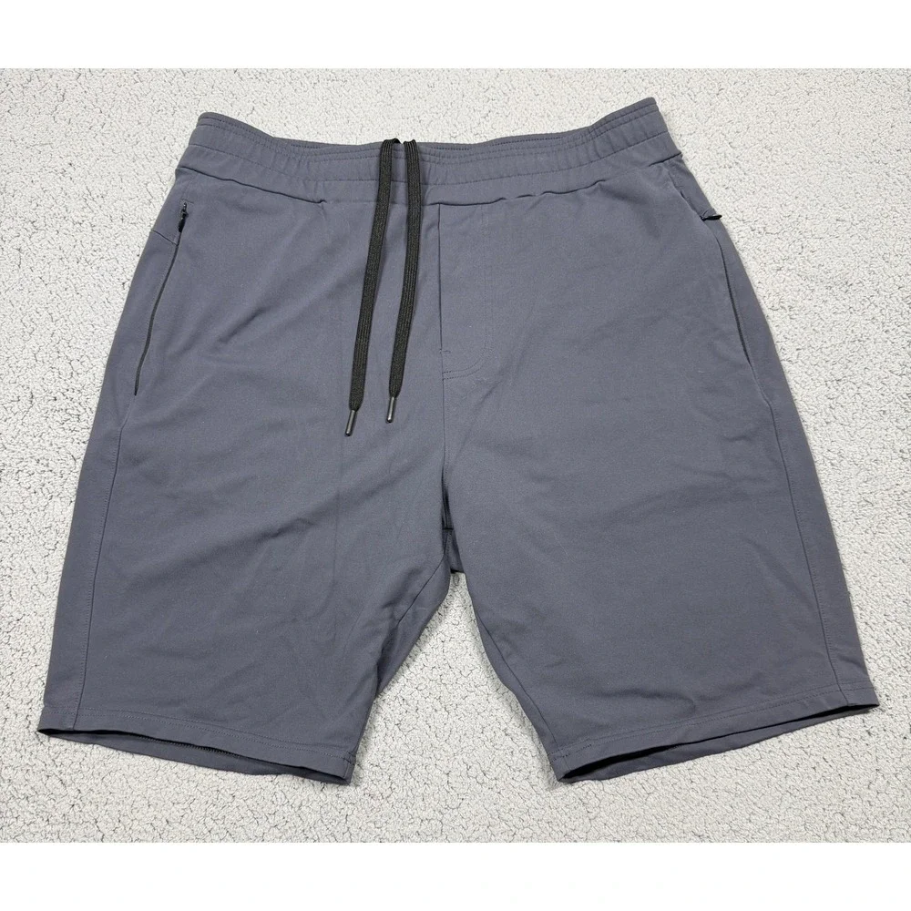 Public Rec Shorts Mens‎ 36 Blue Athletic Nylon Stretch Zip Pockets Drawstring